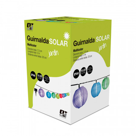 Guirnalda Solar LED Crepuscular con 10 Luces de Colores Nine&One