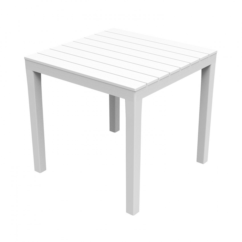 Mesa de Resina Bali Blanca Cuadrada 78x78x72cm Progarden